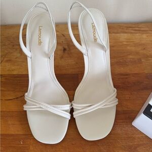 Larroude Women's White Strappy Sandals